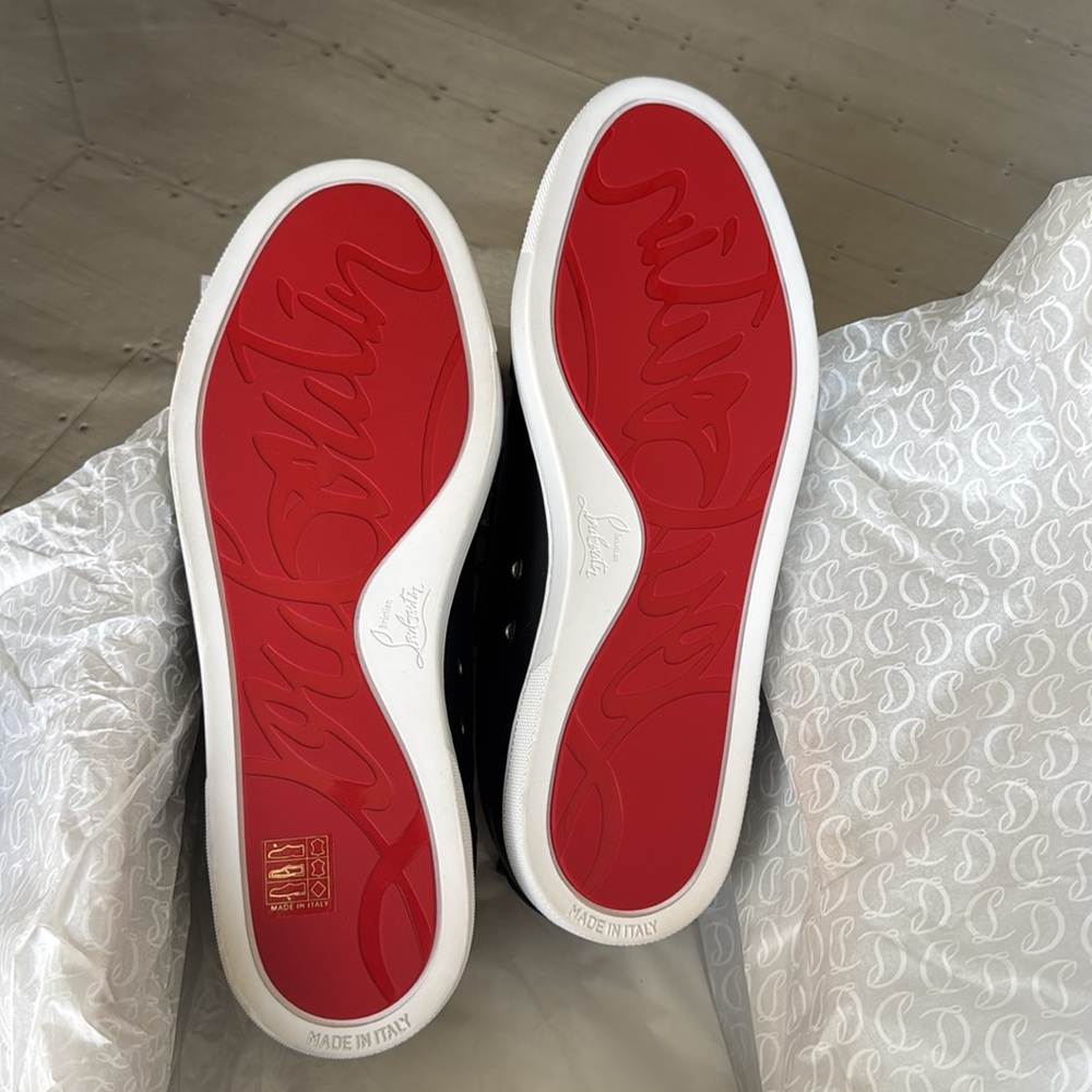 Christian Louboutin f.a.v. fav fique black women sneaker trainer flat sz 39.5 - Picture 11 of 12